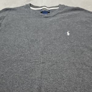 Mens Polo by Ralph Lauren Thermal-Knit Sleep Shirt Charcoal